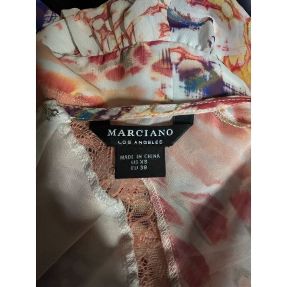 Guess by Marciano Leopard Orange/Purple Techno Lace Trim Dress XS - Picture 5 of 7